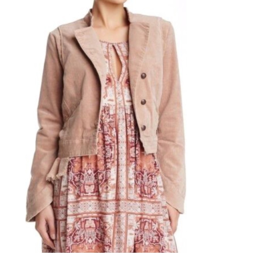 Free People military blazer uncut cord jacket - Picture 1 of 8